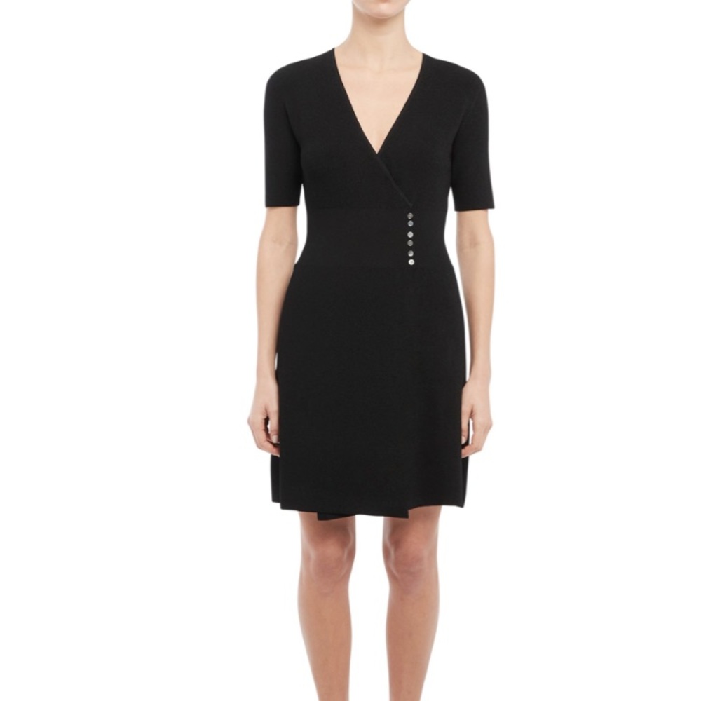 Theory Wrap Button Sweater Dress